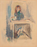 Hermine David, la robe bleue - Jules Pascin — artwork view