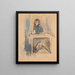 Hermine David, la robe bleue - Jules Pascin — framed artwork on a wall