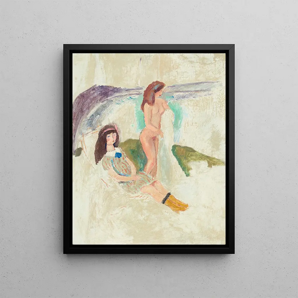 Young Girls in Ostend - Jules Pascin — framed artwork on a wall