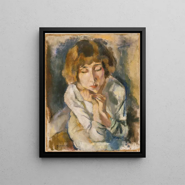 Portrait of Hermine David - Jules Pascin — framed artwork on a wall