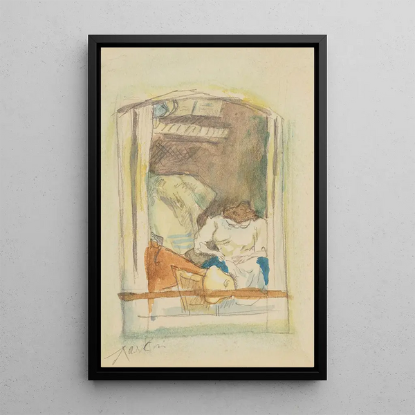 The Window - Jules Pascin — framed artwork on a wall