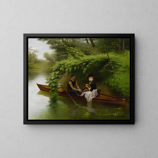 La Sortie en bateau - Jules Scalbert — framed artwork on a wall