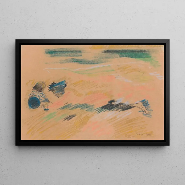Child with Balloon - Jules Schmalzigaug — framed artwork on a wall