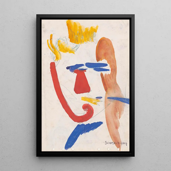 Clown - Jules Schmalzigaug — framed artwork on a wall