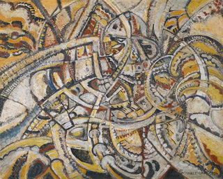 Futuristic Composition Painting - Jules Schmalzigaug — artwork view