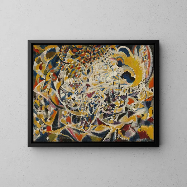 Rythme des vagues de lumière, rue, soleil, foule - Jules Schmalzigaug — framed artwork on a wall