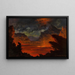 Kilauea at Night - Jules Tavernier — framed artwork on a wall