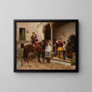 Arrival of the Messenger - Jules Worms — framed artwork on a wall