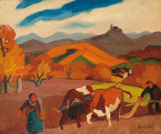 Scene of plowing - Jules Émile Zingg — artwork view