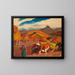 Scene of plowing - Jules Émile Zingg — framed artwork on a wall