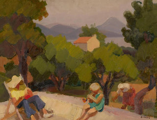 Family scene in Saint-Tropez - Jules Émile Zingg — artwork view