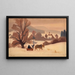 Sled in a Snowy Landscape - Jules Émile Zingg — framed artwork on a wall