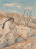 a seated man in the desert - Juliaan De Vriendt — artwork view