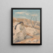 a seated man in the desert - Juliaan De Vriendt — framed artwork on a wall