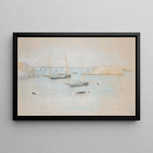 Boats - Julian Alden Weir — framed artwork on a wall