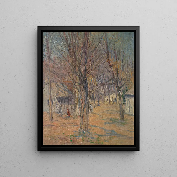 a village in Connecticut going to school - Julian Alden Weir — framed artwork on a wall