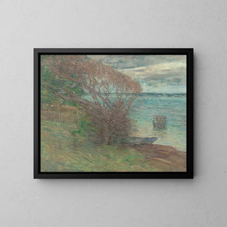 La Plage de Nassau - Julian Alden Weir — framed artwork on a wall