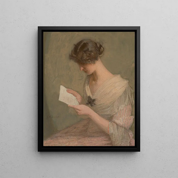 The Letter - Julian Alden Weir — framed artwork on a wall