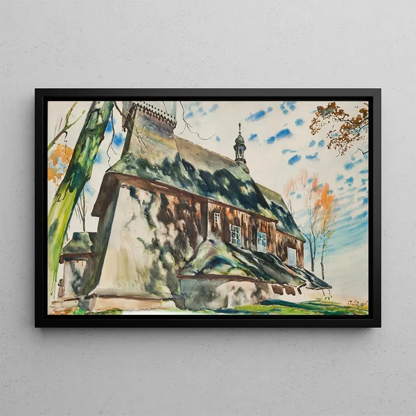 Church in Osiek - Julian Fałat — framed artwork on a wall