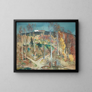 Garden - Julian Fałat — framed artwork on a wall