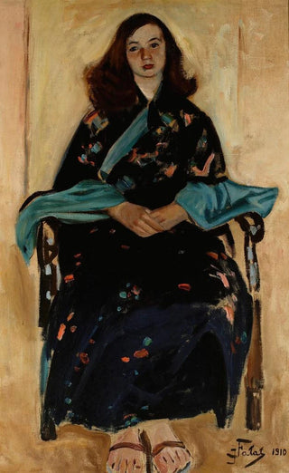 Woman in kimono - Julian Fałat — artwork view