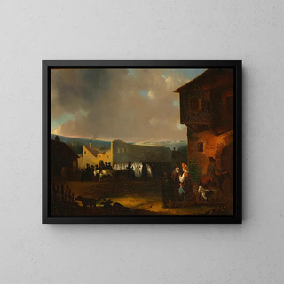Funérailles juives à Vilnius en 1824 - Julian Karczewski — framed artwork on a wall