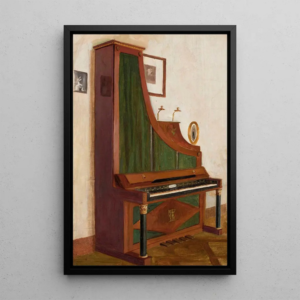 Piano giraffe - Julian Maszyński — framed artwork on a wall