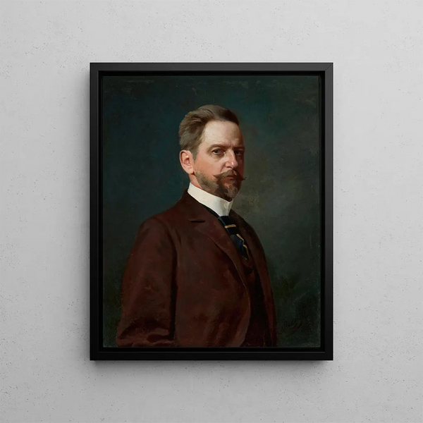 Self-portrait Painting - Julian Maszyński — framed artwork on a wall
