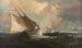 Voiliers dans une tempête au large de la côte américaine - Julian Oliver Davidson — artwork view