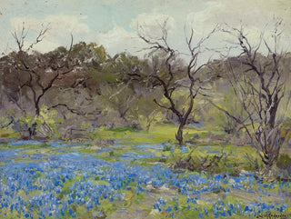 Early Spring Painting, Bluebonnets and Mesquite - Julian Onderdonk — artwork view