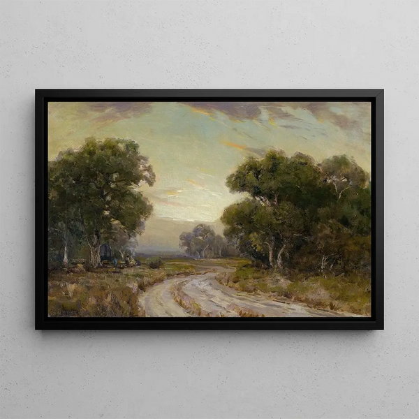 Evening near Jackson, southwest Texas - Julian Onderdonk — framed artwork on a wall