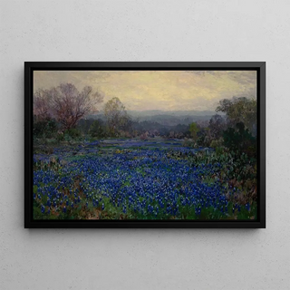 Untitled Painting, Bluebonnet Field - Julian Onderdonk — framed artwork on a wall
