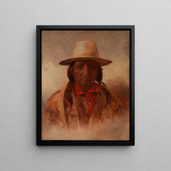 Sitting Bull Painting - Julian Scott — framed artwork on a wall