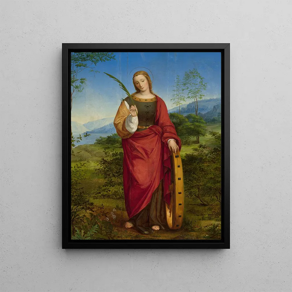 Sainte Catherine d'Alexandrie - Julie Mihes — framed artwork on a wall