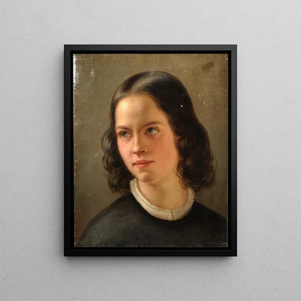 Self-portrait - Julie Wilhelmine Hagen-Schwarz — framed artwork on a wall