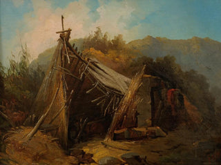 Mountain landscape with a tent - Julie Wilhelmine Hagen-Schwarz — artwork view