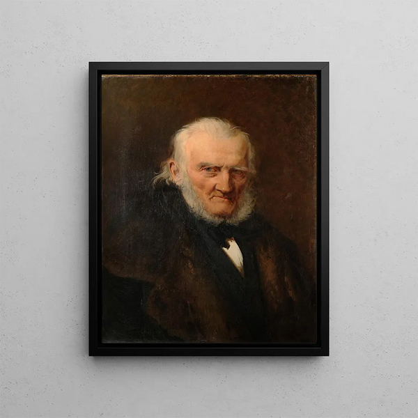 Portrait painting of the artist August Hagen - Julie Wilhelmine Hagen-Schwarz — framed artwork on a wall