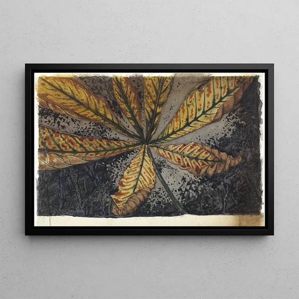 Leaf of horse chestnut - Julie de Graag — framed artwork on a wall
