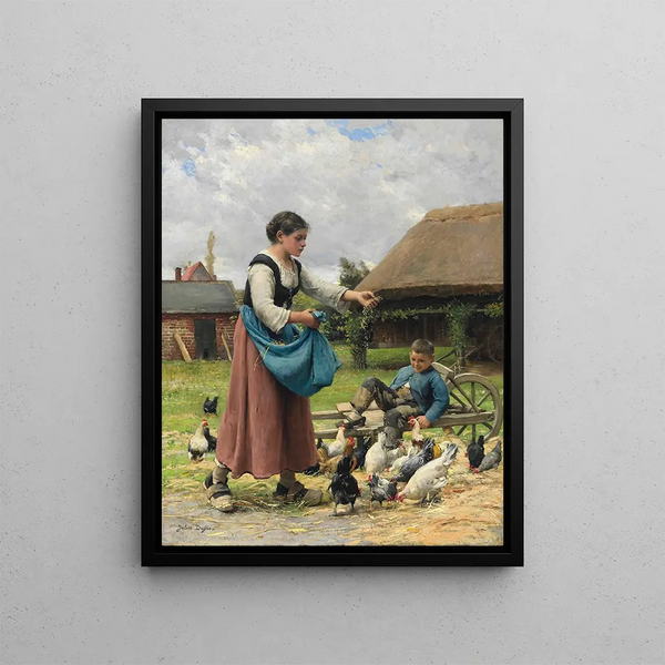 In the farmyard - Julien Dupré — framed artwork on a wall