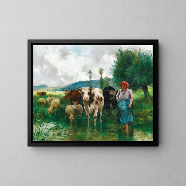 The Shepherdess - Julien Dupré — framed artwork on a wall