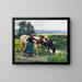 Young Peasant Woman with Two Cows - Julien Dupré — framed artwork on a wall