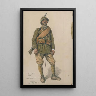 Portrait of a soldier of the colonial army - Julien Le Blant — framed artwork on a wall