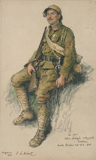 Portrait of a French soldier from World War I - Julien Le Blant — artwork view