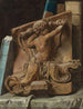 Trompe-l'œil of a library with a terracotta relief - Julien Léopold Boilly — artwork view