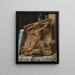 Trompe-l'œil of a library with a terracotta relief - Julien Léopold Boilly — framed artwork on a wall