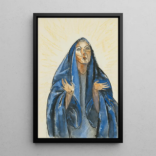 Woman praying - Julio González — framed artwork on a wall