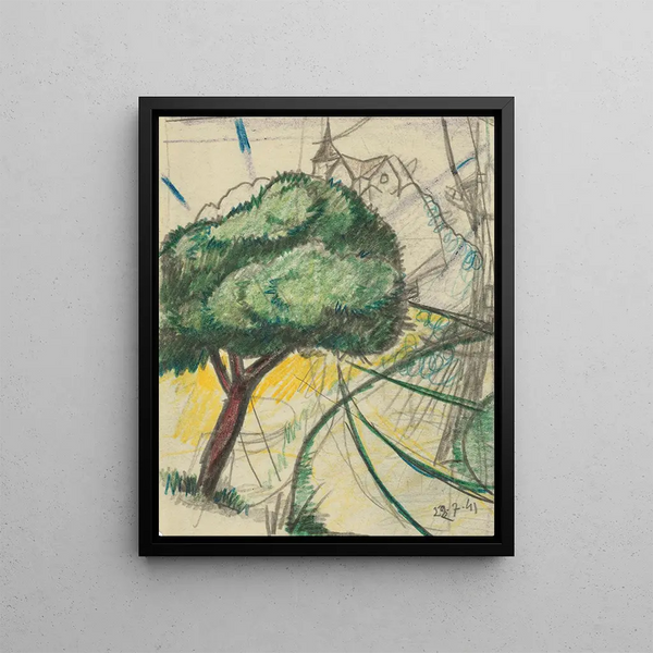 Landscape with Rays - Julio González — framed artwork on a wall