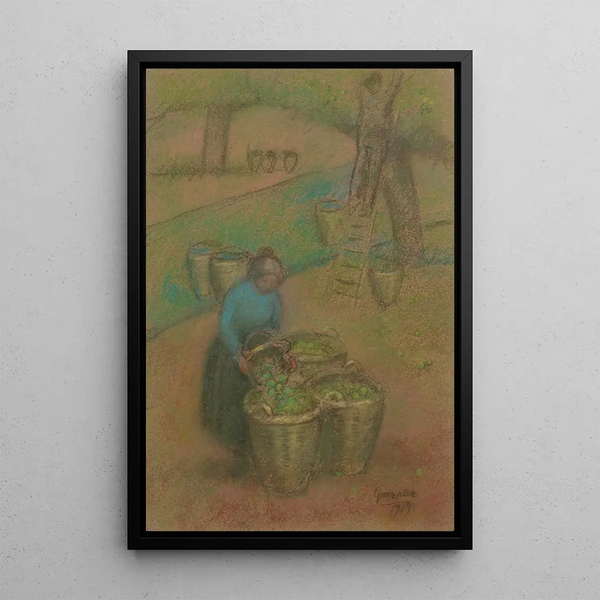 The apple basket - Julio González — framed artwork on a wall