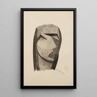 Head cubist - Julio González — framed artwork on a wall