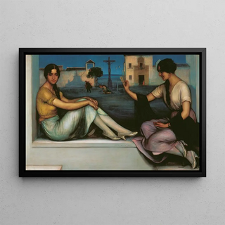 La diseuse de bonne aventure - Julio Romero de Torres — framed artwork on a wall
